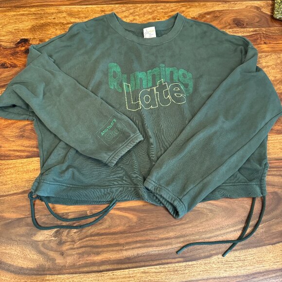 OFFLINE By Aerie Weekend casual‎ Side Tie Sweatshirt L Green - Picture 4 of 12